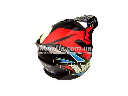 Шлем кроссовый EXDRIVE (size: M, черно-красно-желтый матовый, EX-806 VOX)