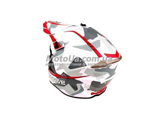 Шлем кроссовый EXDRIVE (size: S, бело-красный матовый, EX-806 MX)