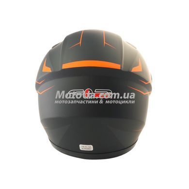 Шлем интеграл 830 (size: XS, черный, матовый) оранжевый рисунок