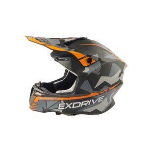 Шлем кроссовый EXDRIVE (size: XS, черно-оранжевый матовый, EX-806 MX)