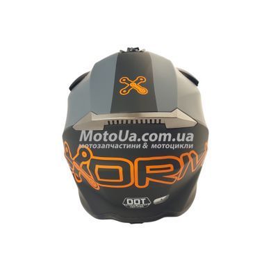 Шлем кроссовый AMOQ (size: XL, черно-оранжевый матовый)