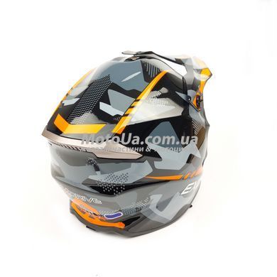 Шлем кроссовый EXDRIVE (size: XL, черно-оранжевый глянцевый, EX-806 MX)