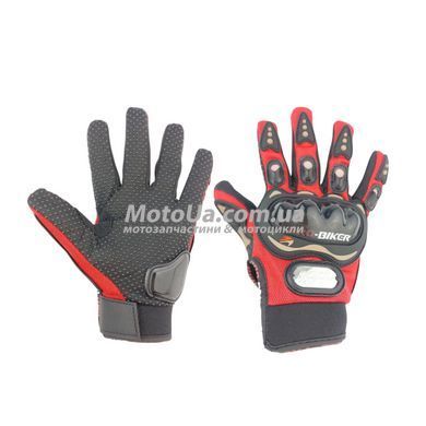 Перчатки PRO BIKER MCS-01 (size: M, красные, текстиль с накладкой на кисть)