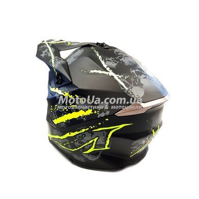 Шолом кросовий EXDRIVE (size: S, чорно-зелений матовий, EX-806 Spider)