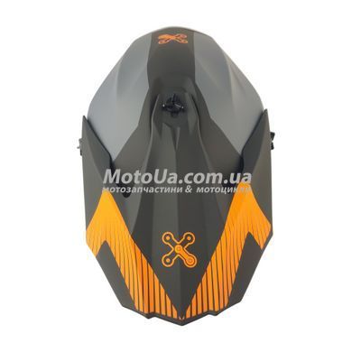 Шлем кроссовый AMOQ (size: XXL, черно-оранжевый матовый)