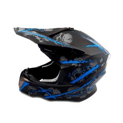 Шлем кроссовый EXDRIVE (size: M, черно-синий матовый, EX-806 Spider)