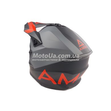 Шлем кроссовый AMOQ (size: XS, черно-серо-красный матовый)