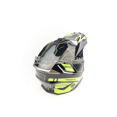 Шлем кроссовый EXDRIVE (size: M, черно-зеленый глянцевый, EX-806 Dazzing)
