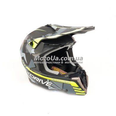 Шолом кросовий EXDRIVE (size: XS, чорно-зелений матовий, EX-806 MX)
