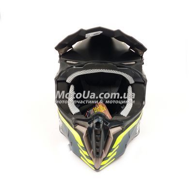 Шолом кросовий EXDRIVE (size: XS, чорно-зелений матовий, EX-806 MX)