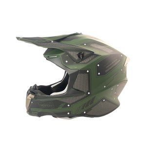 Шолом кросовий EXDRIVE (size: M, червоно-зелений матовий, EX-806 Carbon)
