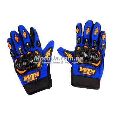 Перчатки KTM (size L, синие, текстиль с накладкой на кисть)