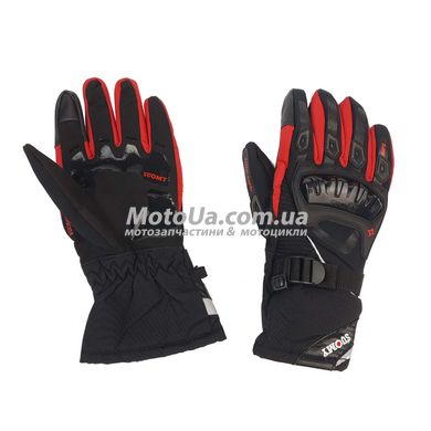 Перчатки SUOMY (size: XXL, черно-красные, теплые мотоциклетные)