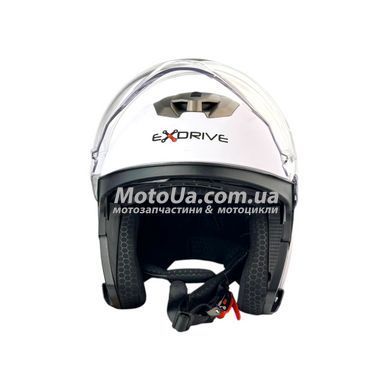 Шлем открытый EXDRIVE + очки (size: M, белый матовый, EX-586)