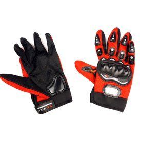 Рукавички PRO BIKER MCS-01 (size: L, червоні, текстиль з накладкою на кисть)