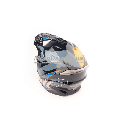 Шлем кроссовый EXDRIVE (size: L, черно-синий глянцевый, EX-806 VOX)