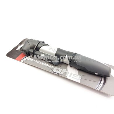 Насос міні GIYO GP-961A з манометром алюм. сірий AV/FV (80psi) T-ручка