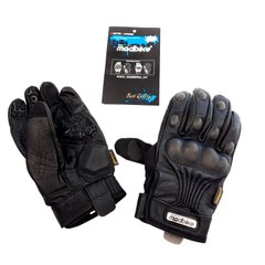 Перчатки Madbike (size: L, черные, кожаные с накладкой на кисть, GK-183)