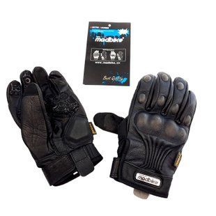 Рукавички Madbike (size: L, чорні, шкіряні з накладкою на кисть, GK-183)