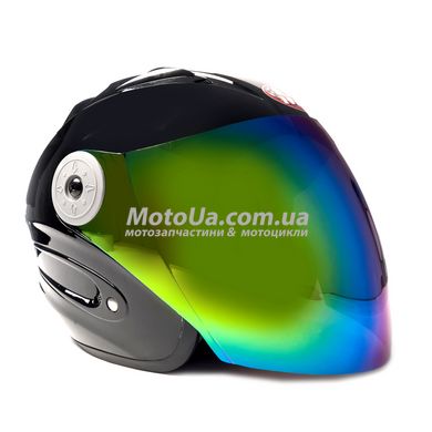 Шлем открытый HF-210 (size: M, черный, тонированное стекло) Mototech