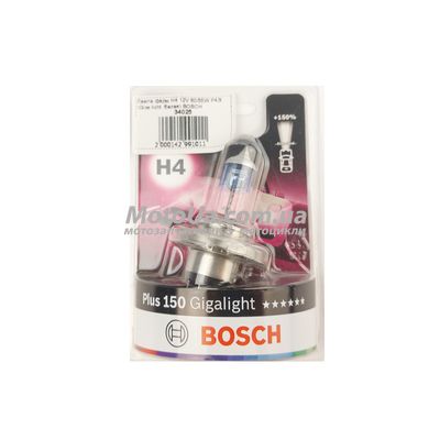 Лампа фари H4 12 V 60/55W P43t (Giga light, біла) BOSCH