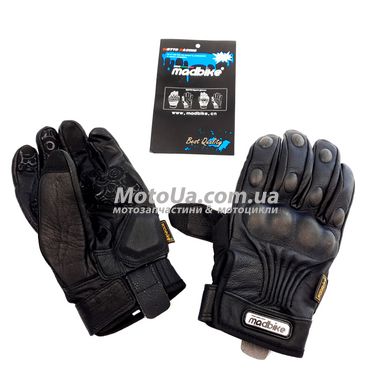 Перчатки Madbike (size: XL, черные, кожаные с накладкой на кисть, GK-183)