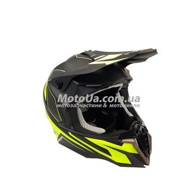 Шолом кросовий EXDRIVE (size: L, чорно-зелений матовий, EX-806 Dazzing)