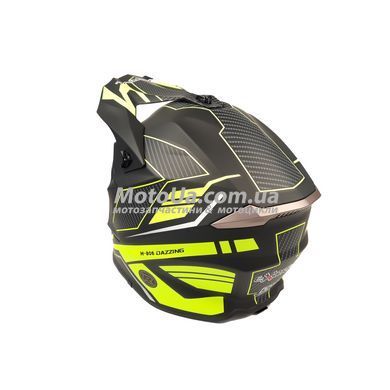 Шолом кросовий EXDRIVE (size: L, чорно-зелений матовий, EX-806 Dazzing)
