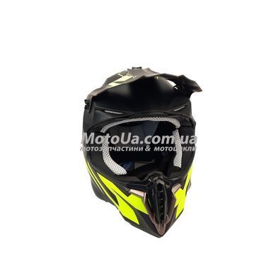 Шолом кросовий EXDRIVE (size: L, чорно-зелений матовий, EX-806 Dazzing)