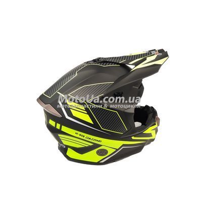 Шолом кросовий EXDRIVE (size: L, чорно-зелений матовий, EX-806 Dazzing)