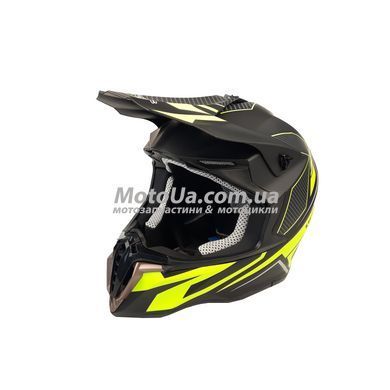 Шолом кросовий EXDRIVE (size: L, чорно-зелений матовий, EX-806 Dazzing)