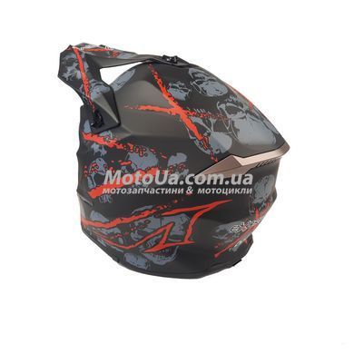 Шолом кросовий EXDRIVE (size: S, чорно-червоний матовий, EX-806 Spider)
