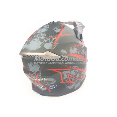 Шлем кроссовый EXDRIVE (size: L, черно-красный матовый, EX-806 Spider)
