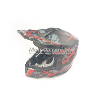 Шлем кроссовый EXDRIVE (size: L, черно-красный матовый, EX-806 Spider)