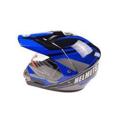 Шлем кроссовый VLAND с визором (size: M, черно-синий, 819-4)