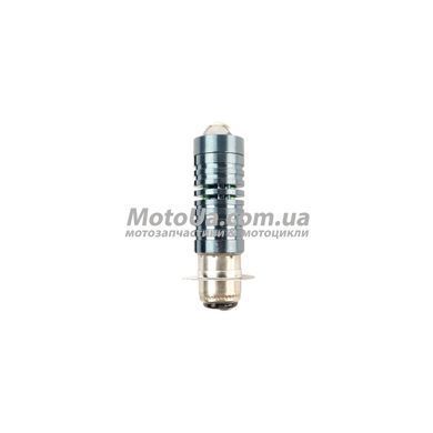 Лампа фари P15D-25-1 12V 35/35W (діодна, лінза, чорний корпус 1 пелюстка)