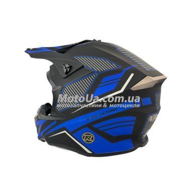 Шолом кросовий EXDRIVE (size: XS, чорно-синій матовий, EX-806 Dazzing)