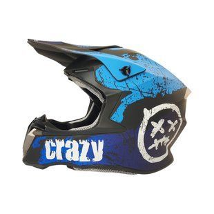 Шолом кросовий EXDRIVE (size: XS, синьо-чорний матовий, EX-806 CRAZY)