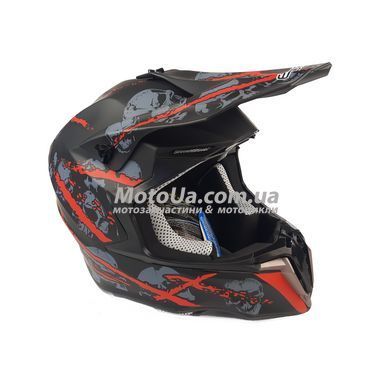 Шолом кросовий EXDRIVE (size: M, чорно-червоний матовий, EX-806 Spider)