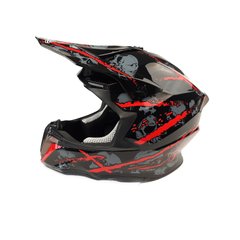 Шлем кроссовый EXDRIVE (size: M, черно-красный глянцевый, EX-806 Spider)