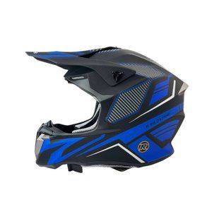 Шолом кросовий EXDRIVE (size: M, чорно-синій матовий, EX-806 Dazzing)