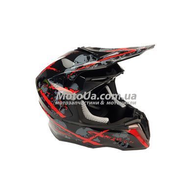 Шолом кросовий EXDRIVE (size: M, чорно-червоний глянцевий, EX-806 Spider)