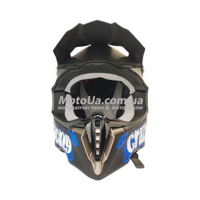 Шолом кросовий EXDRIVE (size: S, синьо-чорний матовий, EX-806 CRAZY)