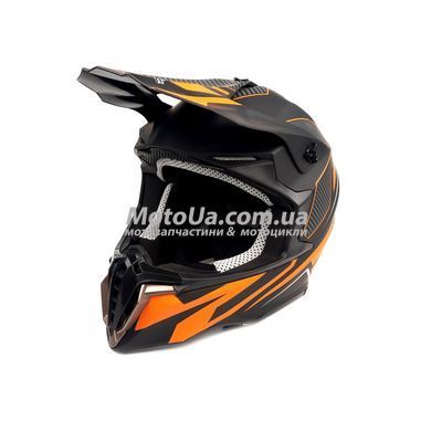 Шлем кроссовый EXDRIVE (size: M, черно-оранжевый матовый, EX-806 Dazzing)