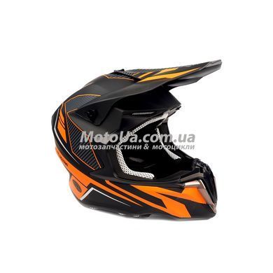 Шлем кроссовый EXDRIVE (size: M, черно-оранжевый матовый, EX-806 Dazzing)