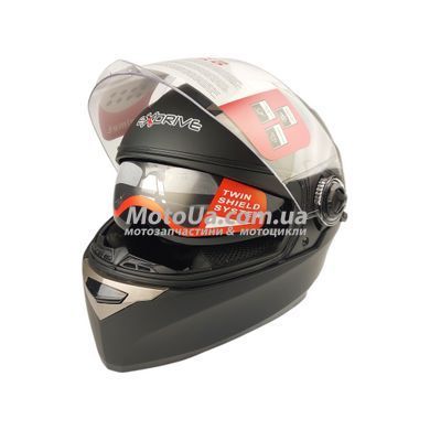 Шлем закрытый интеграл EX-09 (size:XXL, черный + очки, матовый) Exdrive