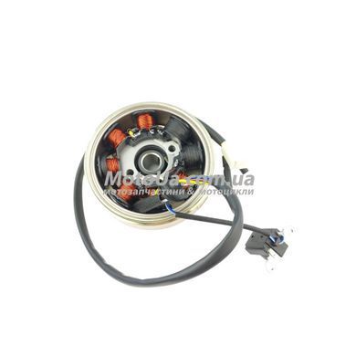Статор генератора 4T GY6 50 (6+2 катушек, вертикальное крепление статора) + ротор LIPAI
