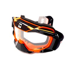 Очки кроссовые VEMAR MJ-1015С (черно-оранжевые, стекло прозрачное)