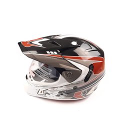 Шлем кроссовый HELMO с визором (size: XL, черно-красный, mod:CR188)