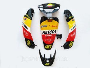 Комплект пластику HONDA DIO AF-35 (різнокольоровий) REPSOL оранжево-чорний